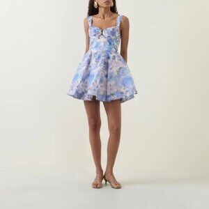 Zimmermann Rebellion Floral Draped Mini Dress--Size 0/US4